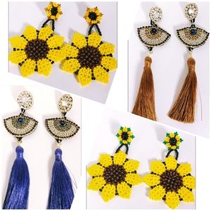 Evil eye sunflower Earrings